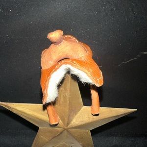 Vintage cowboy hat and saddle Christmas ornaments